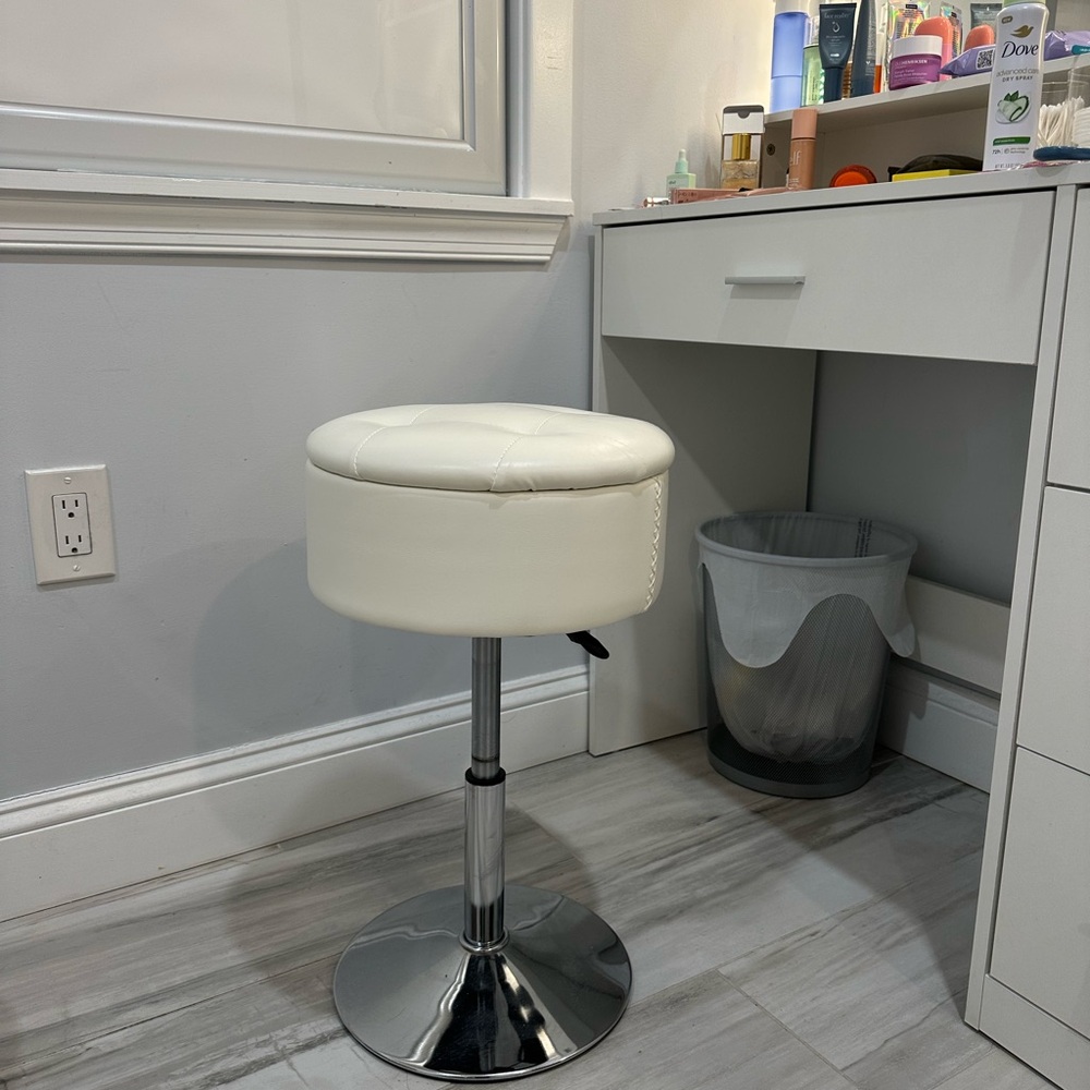 Brand new White Adjustable Swivel Stool